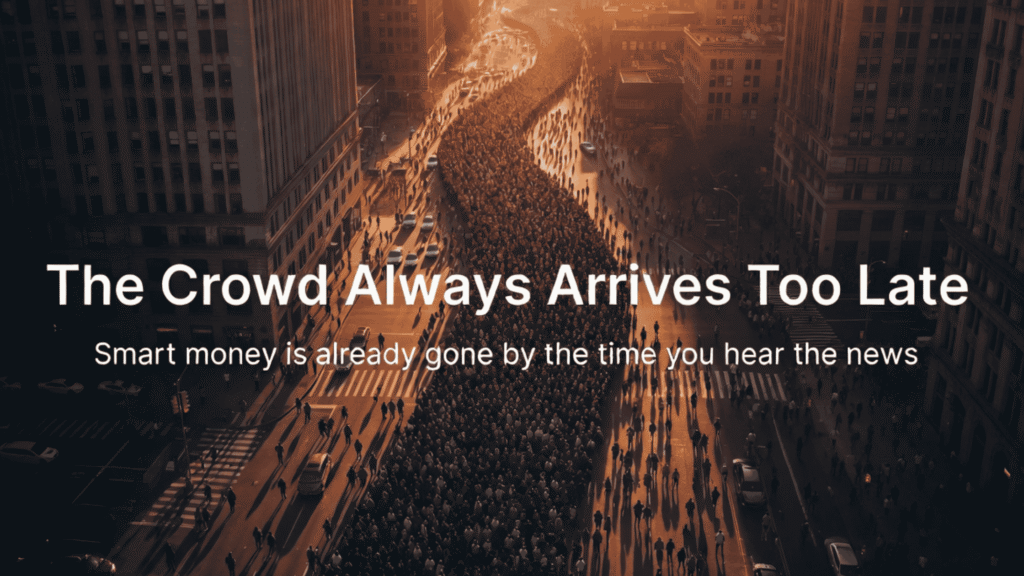 Aerial view of crowd forming S curve pattern representing life cycle model of crowd behavior in stock market trading