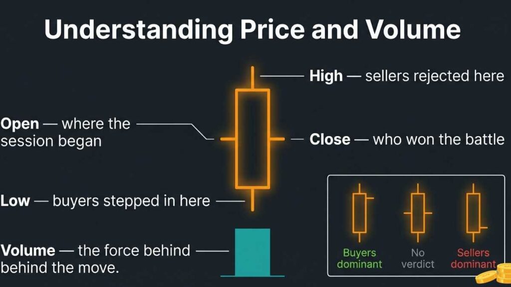 How to Read Price and Volume in Trading: The Bar Chart Method That Changes Everything price volume bar chart anatomy open high low close.jpg
