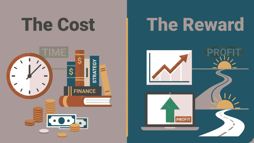 How to Develop a Trading Mindset: The Psychology Behind Consistent Profits Trading mindset development — understanding cost vs reward before starting: time, capital, education vs financial freedom
