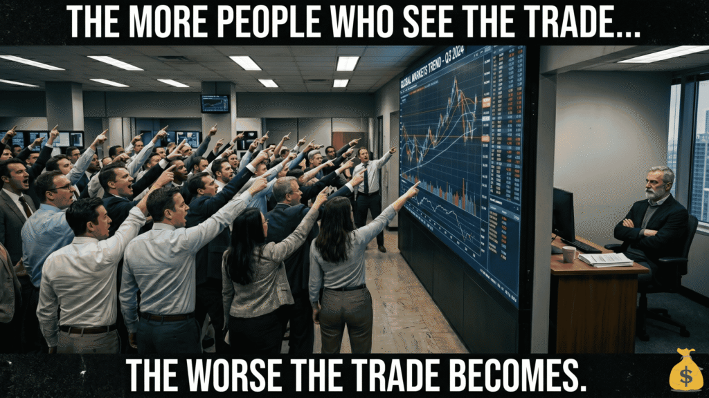 How Professional Traders Profit From Retail Trader Mistakes (And What You Can Do About It) Overcrowded trade showing why basic technical analysis fails when too many retail traders use the same strategy