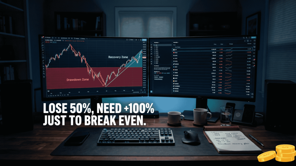 How to Build a Trading Plan for Beginners (Step-by-Step Guide) trading drawdown recovery chart risk management.webp