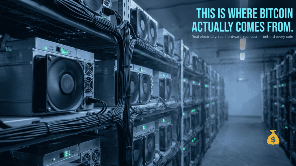 Is Cryptocurrency Worth Investing In? A Research-Backed Answer Row of Bitcoin ASIC mining rigs in a server room with glowing status lights — the physical infrastructure behind cryptocurrency