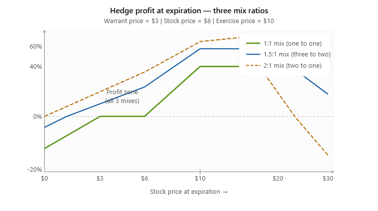 Warrant Hedging Strategy: How to Beat the Market With Low Risk Hedge profit at expiration