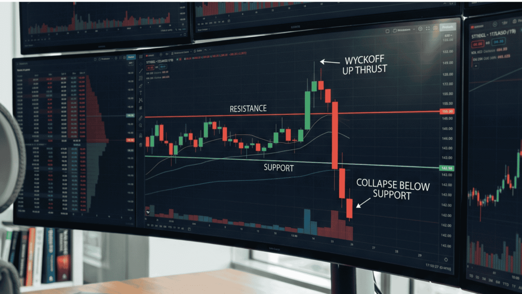 Measured Move ABCD projection shown on candlestick trading chart